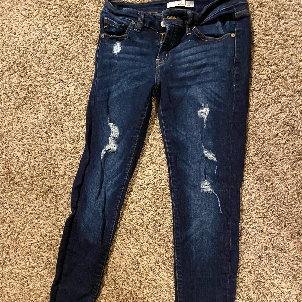Kancan dark wash low rise jeans
